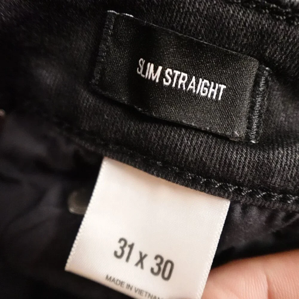 Express Jeans Slim Straight‎ Men's 31x30 Black Denim